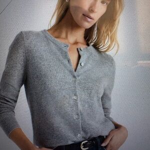 Quince Heather Gray Button-Up Cardigan